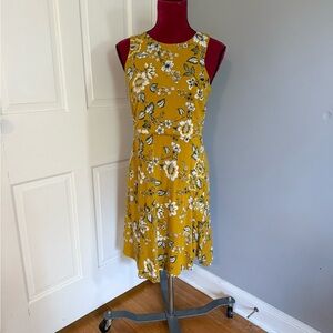 LOFT Yellow Halter Sundress Midi